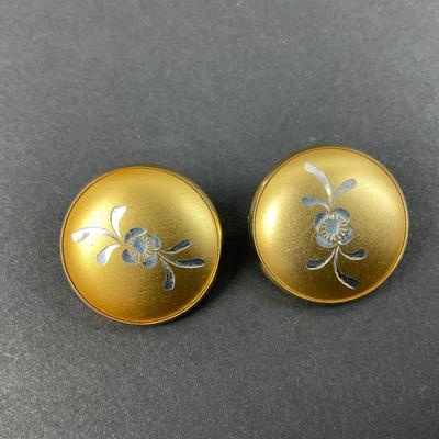 -36- COSTUME | Unmarked Gold Tone Bracelet & Clip Earrings