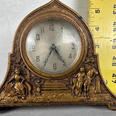 Jennings Brothers Bronze Desk/Mantle Clock