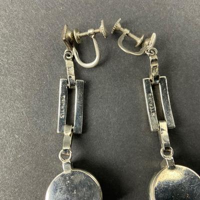 -39- SILVER | Sterling Screw Back Earrings | Marked