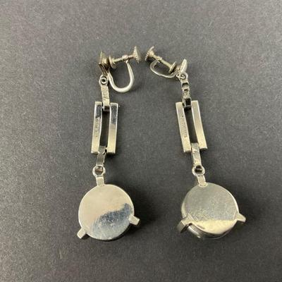 -39- SILVER | Sterling Screw Back Earrings | Marked