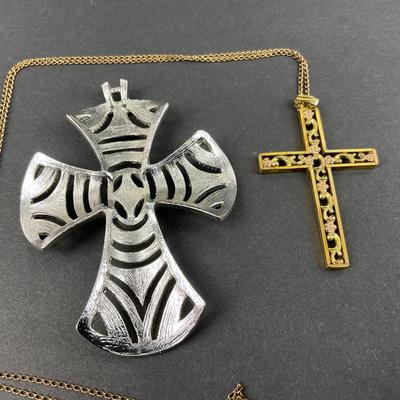-41- TRIFARI | Silver & Gold Tone Pendants | Marked