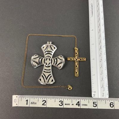 -41- TRIFARI | Silver & Gold Tone Pendants | Marked