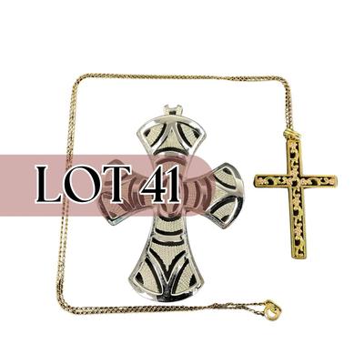 -41- TRIFARI | Silver & Gold Tone Pendants | Marked