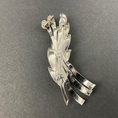 -42- SILVER | Curtis Creations Sterling & Pearl Modernist Brooch | Brooch