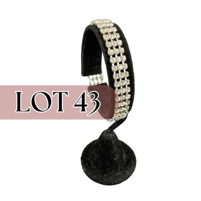 -43- SILVER | Sterling & CZ Rhinestone Bracelet | Marked