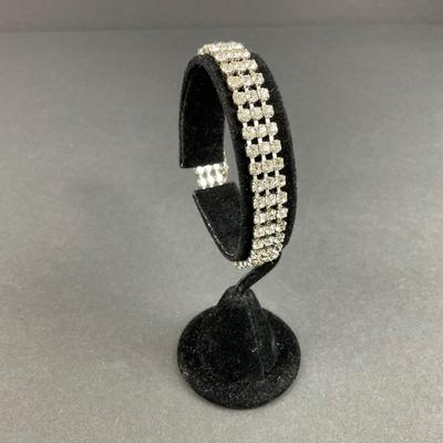 -43- SILVER | Sterling & CZ Rhinestone Bracelet | Marked