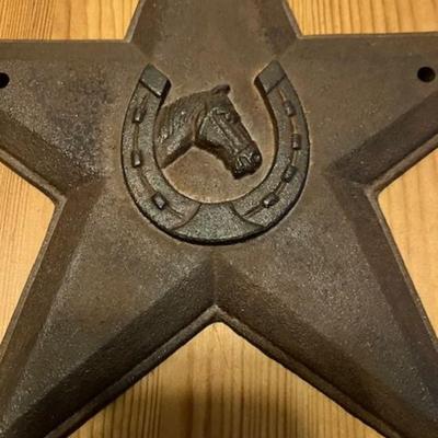 Vintage Metal Star Shaped Horse And Horseshoe