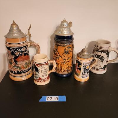 Lot of 5 Beer Steins Made in Germany