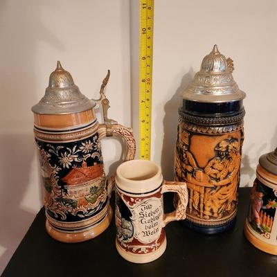Lot of 5 Beer Steins Made in Germany