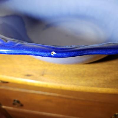 Flow-Blue Water Pitcher & Bowl