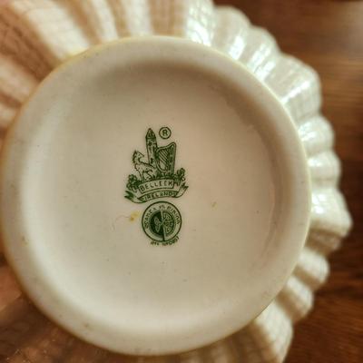 Lenox USA , Belleek, 2 Brass Candle Holders w Globes