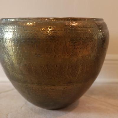 Hammered Brass Planter, India
