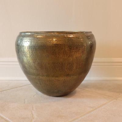 Hammered Brass Planter, India