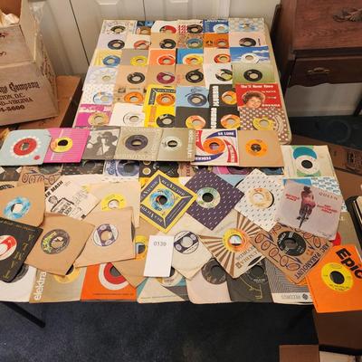 Large Lot 45 RPM Records Elvis Presley Queen Bobby Pickett Monster Mash Garpax The Monkees Yardbirds The Beatles Bee Gees Barbara George...