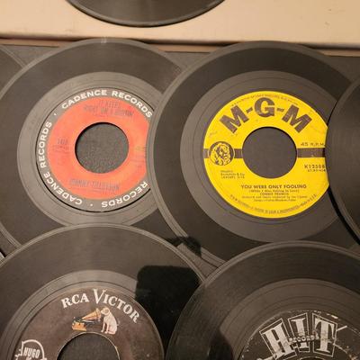 Another Large Lot 45 RPM Records Jan & Dean Four Tops Taco Ricky Nelson Whodini Bad Boy Lovin Spoonful Dion Turtles Simon &...