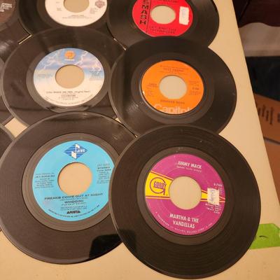 Another Large Lot 45 RPM Records Jan & Dean Four Tops Taco Ricky Nelson Whodini Bad Boy Lovin Spoonful Dion Turtles Simon &...