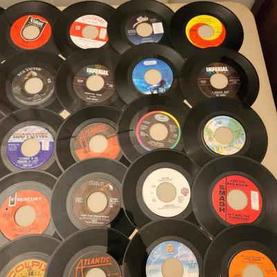 Another Large Lot 45 RPM Records Jan & Dean Four Tops Taco Ricky Nelson Whodini Bad Boy Lovin Spoonful Dion Turtles Simon &...