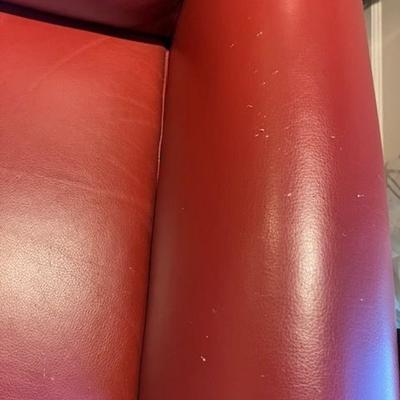 Two Natuzzi Italsofa Red Leather Recliner Chairs