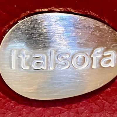 Two Natuzzi Italsofa Red Leather Recliner Chairs