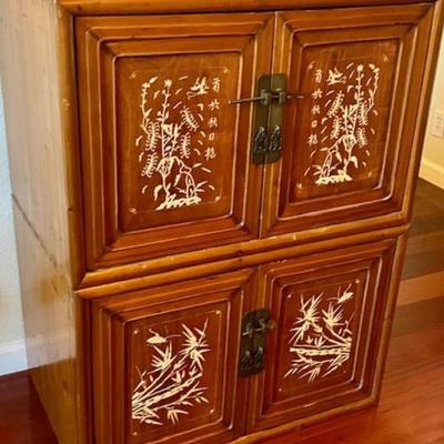 Two Antique Asian Cabinets With Brass Accents