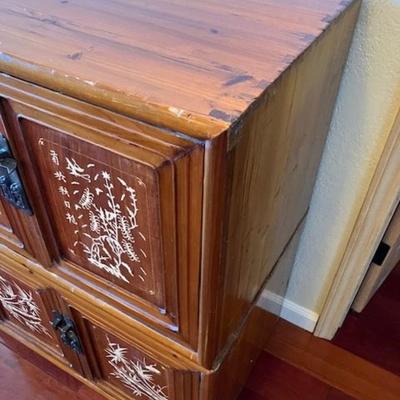 Two Antique Asian Cabinets With Brass Accents