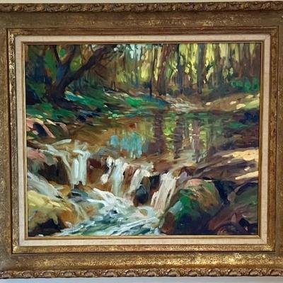 Original Waterfall Oil Painting By Keith Ward