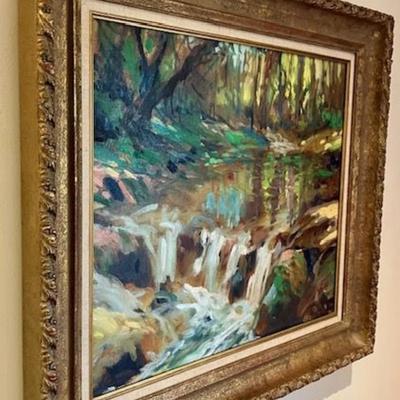 Original Waterfall Oil Painting By Keith Ward