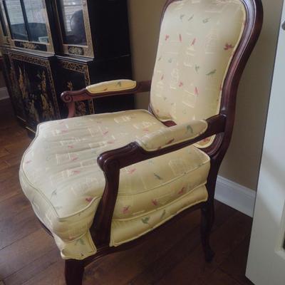 Vintage Upholstered Louis XV French Style Arm Chair