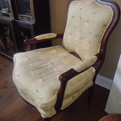 Vintage Upholstered Louis XV French Style Arm Chair