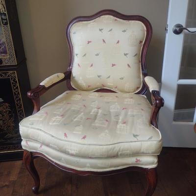 Vintage Upholstered Louis XV French Style Arm Chair