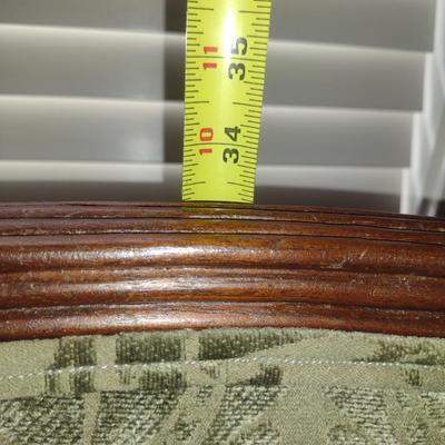 Vintage Carved Wood Swan Design Barrel Chair with Ottoman