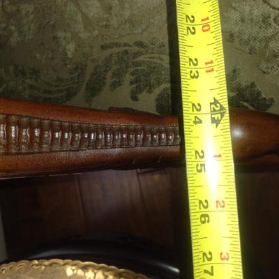 Vintage Carved Wood Swan Design Barrel Chair with Ottoman