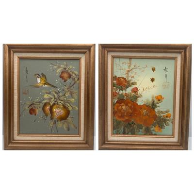 Framed Original Japanese Paintings on Canvas