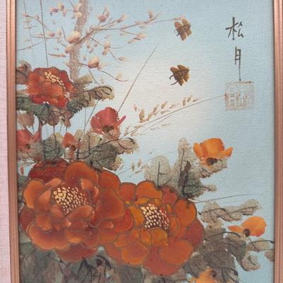 Framed Original Japanese Paintings on Canvas