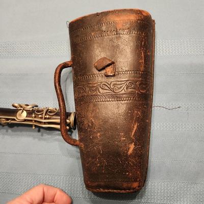 Clarinet with leather case
