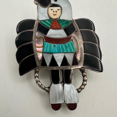 Madeline Beyuka Native American Eagle Dancer Sterling Bolo Tie