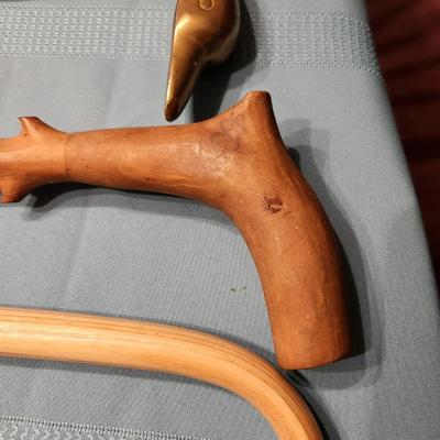 4 Walking Sticks Canes Brass Duck Head