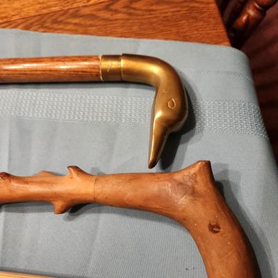 4 Walking Sticks Canes Brass Duck Head