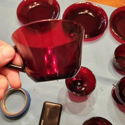 Ruby Red Glass Lot