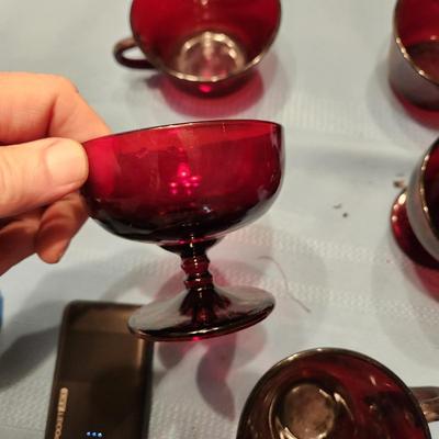 Ruby Red Glass Lot