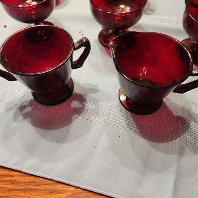 Ruby Red Glass Lot