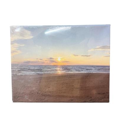 Ocean Beach Sunset Canvas Wall Art for Bedroom Seascape Paintings Coastal Picture Framed Artwork for Bathroom Living Room Office Wall Decor