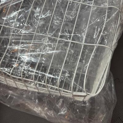 Home Wire Slim Saving Rolling Wheeled Clothing Hamper | Steel + Wood | Laundry Basket, One Size, White