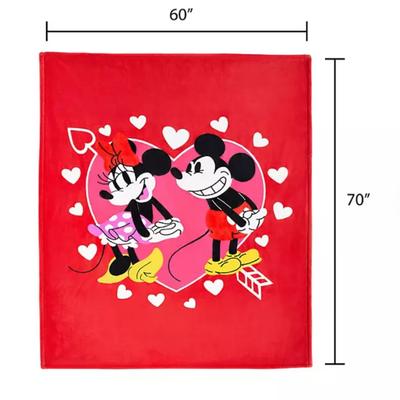 Mickey & Minnie Valentine Licensed Silk Touch Throw, 60" x 70"