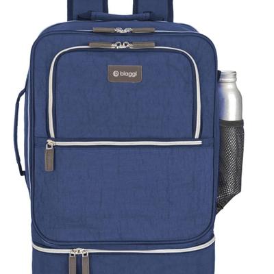 Biaggi Carry Cube Backpack: TSA Approved Travel Bag with Removable Packing Cube, Lightweight & Durable for Personal Item Use (Navy Blue)