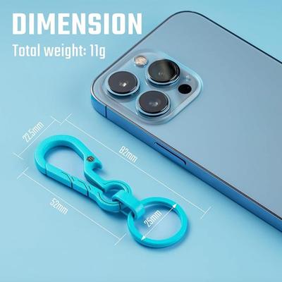 KeyUnity Turquoise Titanium Keychain Clip Multitool - EDC Carabiner with Bottle Opener and Quick Release Key Ring Holder, Idea Organizer...