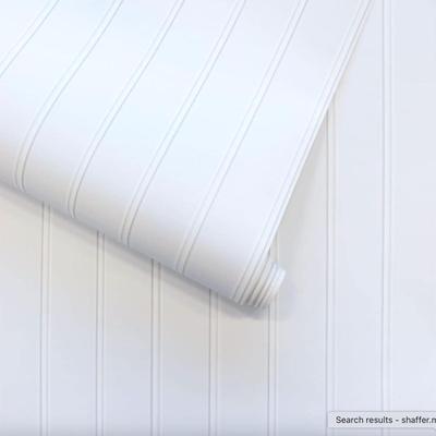 1 Roll Tempaper White Faux Beadboard Removable Peel and Stick Wallpaper, 20.5 in x 16.5 ft, Made in The USA