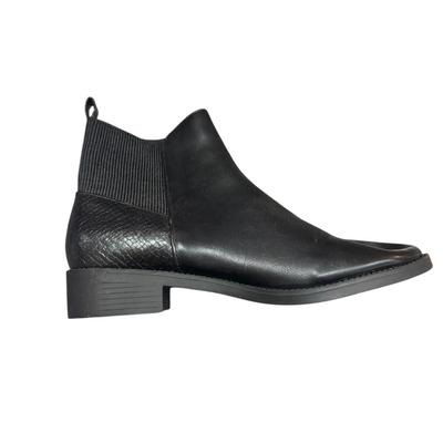 Women's Size 9, Men's Size 7 London Rebel Chelsea Boots in Black Faux Leather