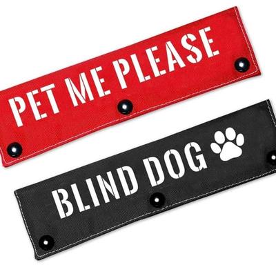 2-Pack Dog Leash Wraps "Pet Me Please" And "Blind Dog" Notification Awareness Wraps