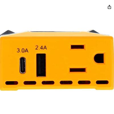 PowerDrive PWD65 65 Watt Slim Power Inverter 12v DC to 110v AC with Outlet and 2 Ports